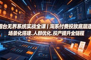 万相台无界系统实战全课|淘系付费投放底层逻辑、场景化搭建、人群优化、投产提升全链路运营教程